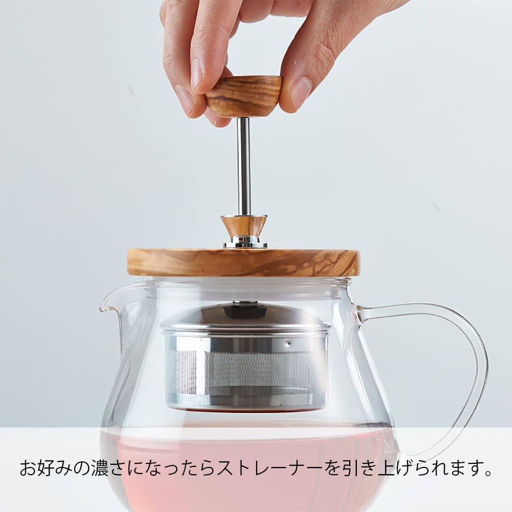 פברואר 1 - HARIO קנקן חליטת תה עם מכסה עץ זית בעבודת יד